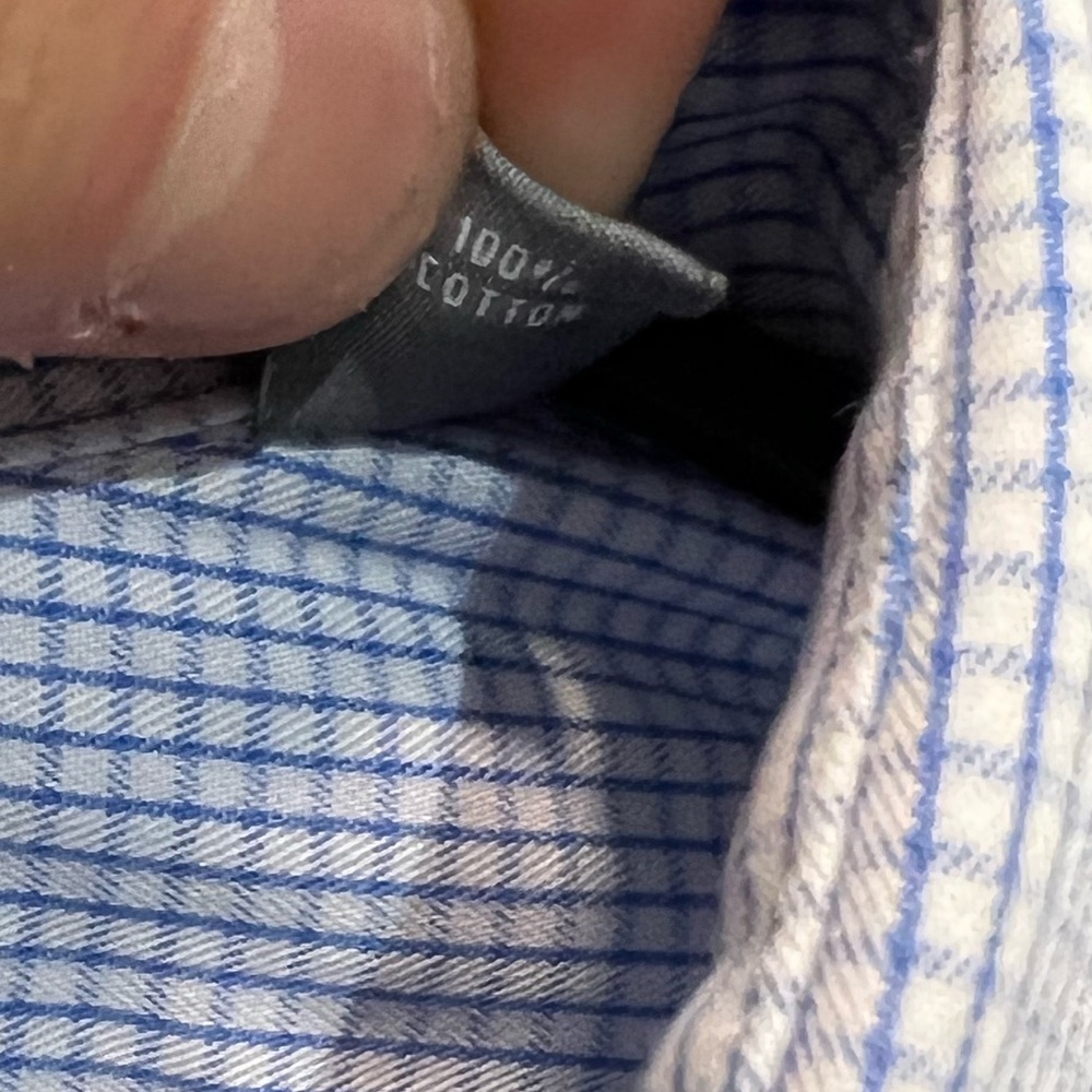 Michael Kors Slim Fit Dress Shirt, Tight Blue Check Pattern, 17-34/35 - Picture 9 of 9